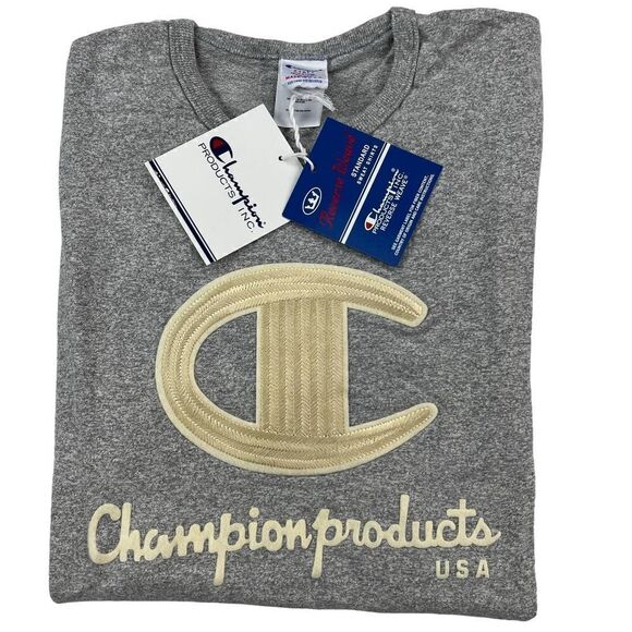 New Champion Men US M Gray Heavyweight Jersey Heritage T-Shirt | Made in USA - Picture 2 of 11